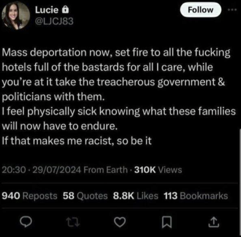 lucy connolly racist tweet